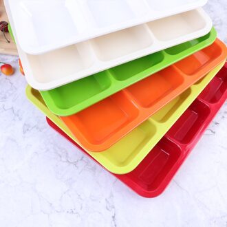 Scheiden Schotel Verdeeld Compartimenten Plaat Anti-Val Rijst Lade Praktische Servies Voor Thuis (Wit)