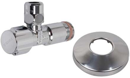 SCHELL-haakse-kraan 1/2" ET x 3/8" x 10 mmQ, met rozet, zelfdichtend - 49170699