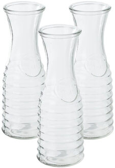 schenk Karaf - 3x - 1 liter - glas - D10 x H26 cm - Met uitlopende hals