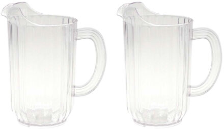 Schenkkan - 2x - kunststof - 1,4 liter - water karaf - stijlvol design
