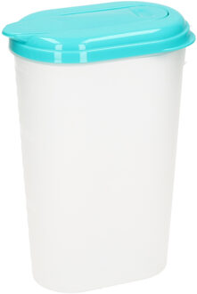 Schenkkan - met aqua groene deksel - 1,6L - kunststof - sapkan