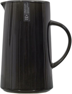 Schenkkan water/wijn karaf Arenka - keramiek - zwart - 1500 ml - 11 x 21 cm