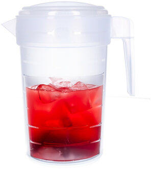 Schenkkan/waterkan met deksel - 2 liter - transparant - kunststof