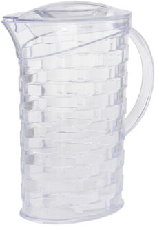 Schenkkan/waterkan transparant kunststof 2 liter 24 cm