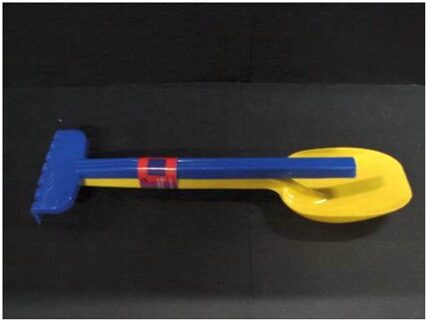 Schepje + hark kunststof 47cm geel