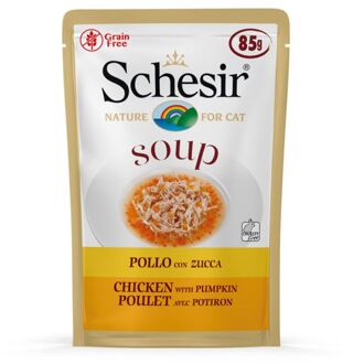 Schesir Katten Soep - Kattennatvoer - Kip/Pompoen - 85 g