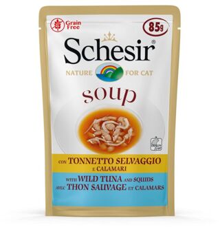 Schesir Katten Soep - Kattennatvoer - Kip/Varken - 85 g