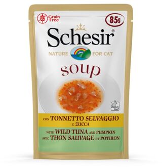 Schesir Katten Soep - Kattennatvoer - Tonijn/Pompoen - 85 g