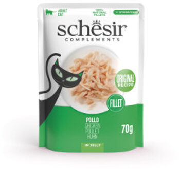 Schesir kip (jelly) natvoer kat (zakjes) 2 dozen (24 x 70 g)
