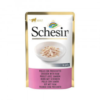 Schesir kip met ham (jelly) natvoer kat (zakjes 85 g) 2 dozen (40 x 85 g)