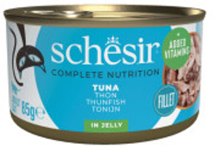 Schesir tonijn (jelly) natvoer kat (blikjes) 2 trays (24 x 85 g)