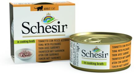 Schesir Tonijn & Sardines - Kat - Natvoer - 14 x 70 gr