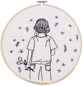 Schets Borduren Kit Voor Beginner Gedrukt Handwerken Kruissteek Set Naaien Art Wall Borduurwerk Schilderij Thuis Diy Decor stijl 1