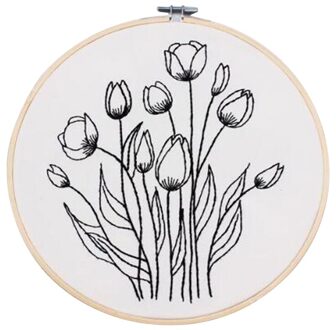 Schets Borduren Kit Voor Beginner Gedrukt Handwerken Kruissteek Set Naaien Art Wall Borduurwerk Schilderij Thuis Diy Decor stijl 6