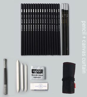 Schets Potlood Set Beginner Tekening Art Soft Medium Harde Houtskool Professionele Student Schetsen Gereedschap Kunst Levert Maries Strap stijl