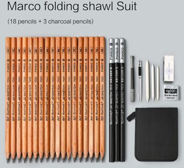 Schets potlood set professionele schets tekening tool log schilderen potlood potlood tas schilder school student art supplies marco folding curta