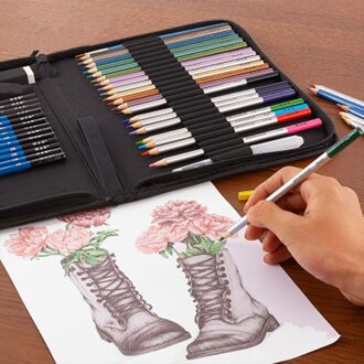 Schets Potloodschets Potlood Set Draagbare Professionele 51pcs Graffiti Student Schilderen Schilderen Tool Set Kunstenaar Briefpapier