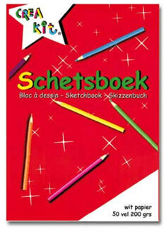 Schetsboek - 2x stuks - A5 formaat - 50 vellen - tekenboeken - wit