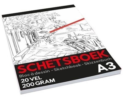 Schetsboek A3 formaat - tekenboek - 20 paginas - schetsboeken - tekenboeken Wit