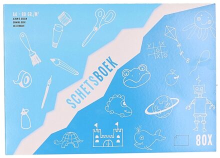 Schetsboek - A4 formaat - tekenboek met 80 vellen - 21 x 29,7 cm - tekenen Multi
