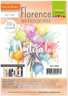 Schetsboek Aquarelpapier - 24 Vellen - 200 g - A5 Formaat - 21 x 15 cm