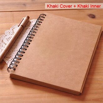 Schetsboek Dagboek Tekening Schilderen Graffiti Kleine 12*18Cm Soft Cover Blanco Papier Notebook Memo Pad School Office Pads briefpapier khaki-khaki Inner