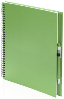 Schetsboek/tekeningenboek 80 vellen - groen - harde kaft - A4 formaat - blanco papier