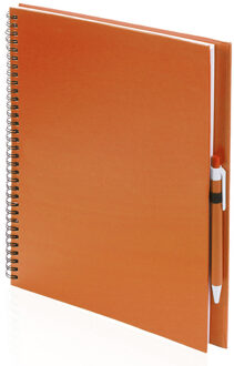 Schetsboek/tekeningenboek 80 vellen - oranje - harde kaft - A4 formaat - blanco papier