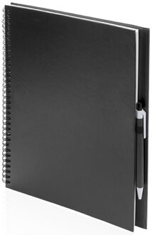 Schetsboek/Tekeningenboek 80 vellen - zwart - harde kaft - A4 formaat - blanco papier