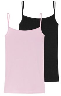 Schiesser 2 stuks 95-5 Organic Cotton Spaghetti Top * Actie * Beige,Zwart,Wit,Versch.kleure/Patroon,Roze - 34,36,38,40,42,44,46,48