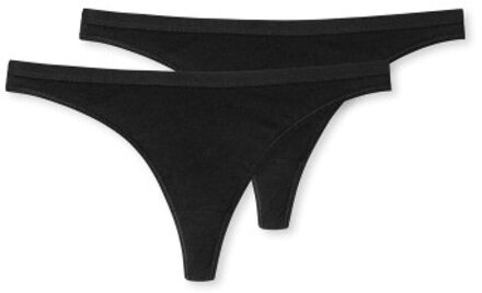 Schiesser 2 stuks 95-5 Organic Cotton Thongs Beige,Zwart,Wit - X-Small,Small,Medium,Large,X-Large,XX-Large