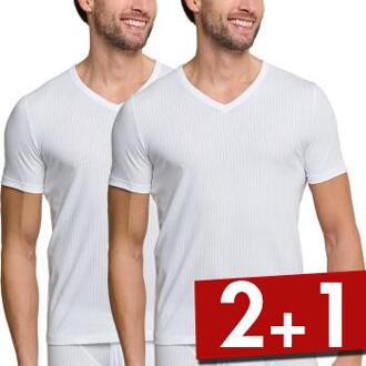 Schiesser 2 stuks Authentic Short Sleeved Shirts V-neck Wit - Small