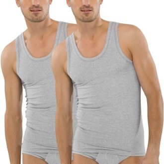 Schiesser 2 stuks Authentic Undershirts * Actie * Zwart,Grijs,Wit - Small,Medium,Large,X-Large,XX-Large