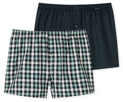 Schiesser 2 stuks Boxershorts multipack Blauw,Versch.kleure/Patroon,Grijs,Groen,Bruin - Small,Medium,Large,X-Large,XX-Large,3XL,4XL