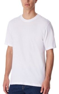 Schiesser 2 stuks Essentials American T-shirts Round Neck Zwart,Wit - Small,Medium,Large,X-Large,XX-Large,3XL