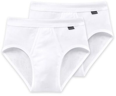 Schiesser 2 stuks Essentials Fine Rib Sports Briefs * Actie * Wit - Medium,Large,X-Large,XX-Large