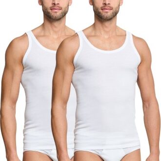 Schiesser 2 stuks Essentials Fine Rib Undershirts * Actie * Wit - Medium,Large,X-Large,XX-Large