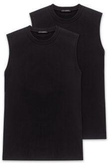 Schiesser 2 stuks Essentials Muscle Shirts * Actie * Zwart,Wit - 3XL