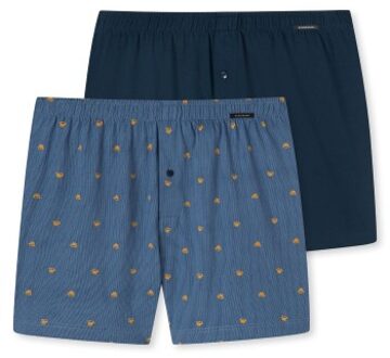 Schiesser 2 stuks Fun Prints Boxer Shorts Blauw,Rood,Beige,Versch.kleure/Patroon,Groen,Zwart,Bruin - Medium,Large,X-Large,XX-Large