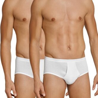 Schiesser 2 stuks Original Classics Double Rib Briefs Wit - Medium,Large,X-Large,XX-Large