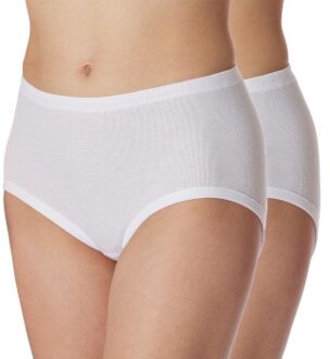 Schiesser 2 stuks Original Classics Fine Rib Waist Panties * Actie * Groen,Beige,Wit - 36,38,40,42,44,46,48,50,52