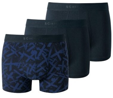 Schiesser 3 stuks 95-5 Cotton Shorts * Actie * Versch.kleure/Patroon,Blauw - Medium,Large,X-Large,XX-Large