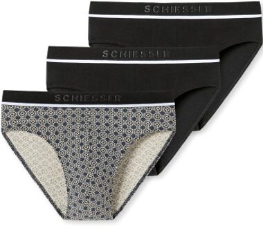 Schiesser 3 stuks 95-5 Organic Cotton Briefs 3-pack * Actie * Versch.kleure/Patroon,Zwart - Large,X-Large,XX-Large