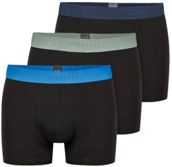 Schiesser 3 stuks 95-5 Organic Cotton Woven Shorts Zwart,Blauw,Versch.kleure/Patroon,Rood - Medium,Large,X-Large,XX-Large,3XL,4XL