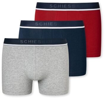 Schiesser 3 stuks Organic Cotton Woven Boxer Brief * Actie * Versch.kleure/Patroon,Zwart,Blauw,Grijs - Small,Medium,Large,X-Large,XX-Large,3XL,4XL