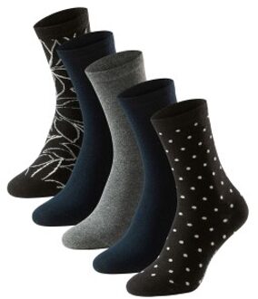 Schiesser 5 stuks Stay Fresh Women Bluebird Sock Zwart - Maat 39/42