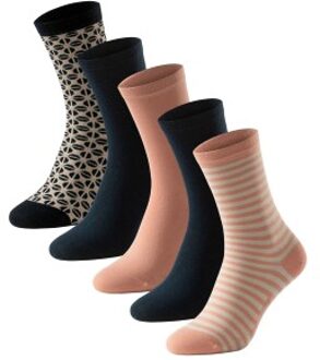 Schiesser 5 stuks Stay Fresh Women Bluebird Socks * Actie * Roze,Versch.kleure/Patroon - Maat 35/38,Maat 39/42