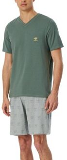 Schiesser 95-5 Short Pyjama V-neck * Actie * Bruin,Beige - 48,50,52,54,58