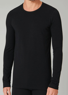Schiesser 95/5 T-shirt lange mouw zwart - XL