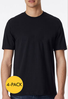 Schiesser American T-shirt 4-pack zwart L